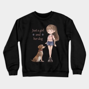 Downtown Girl And Her Dog Crewneck Sweatshirt